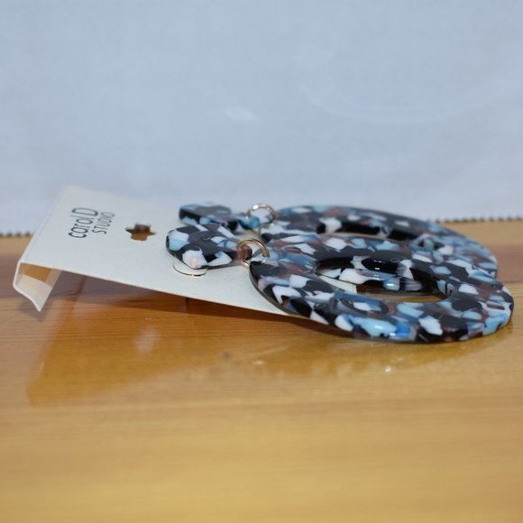 Creative Acetate Plate Geometry Elliptical Diamond Earrings Women's Jewelry - Picture 5 of 10